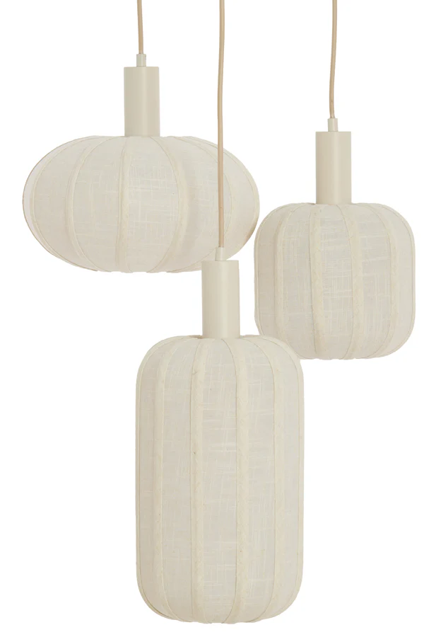 Hanging lamp 3L 38x34 cm TUFIA linen cream - Image 4