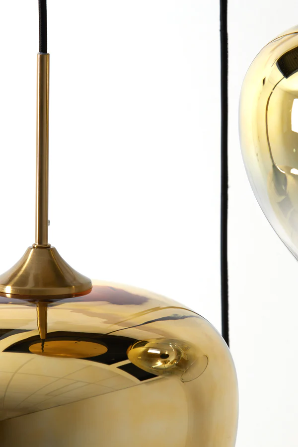 Hanging lamp 3L 40x160 cm MAYSON glass gold-clear+gold - Image 2