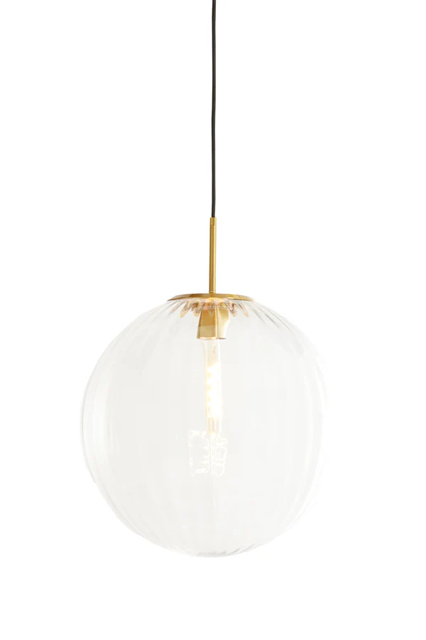 Hanging lamp 40 cm MAGDALA glass clear+gold - Image 7