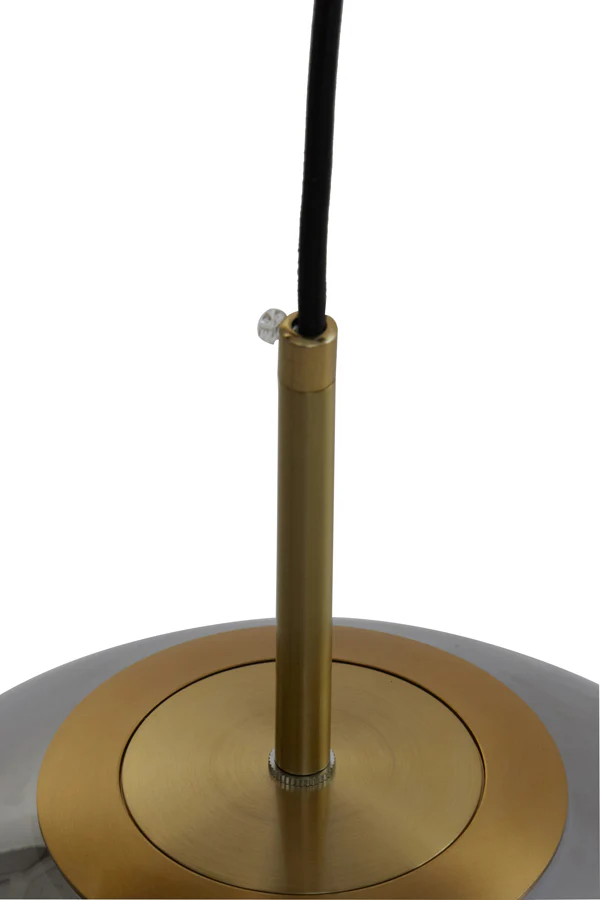 Hanging lamp 40 cm MEDINA antique bronze+smoked glass - Image 3