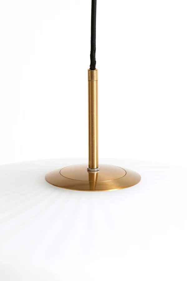 Hanging lamp 40x17 cm PLEAT glass matt white+gold - Image 2