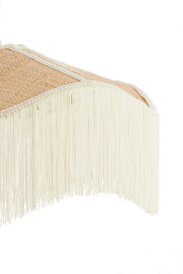 Hanging lamp 40x26 cm TIFFANY raffia natural+cream - Image 3