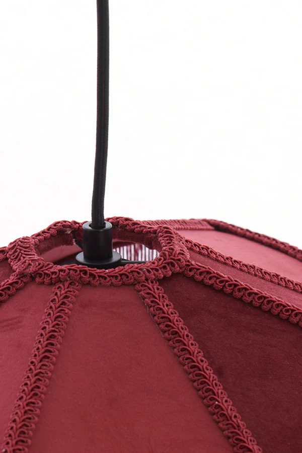 Hanging lamp 40x26 cm TIFFANY velvet burgundy - Image 4