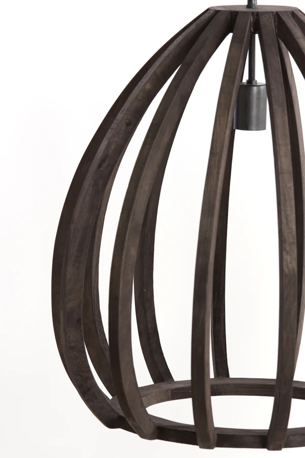 Hanging lamp 40x42 cm BARSIA wood dark brown - Image 4