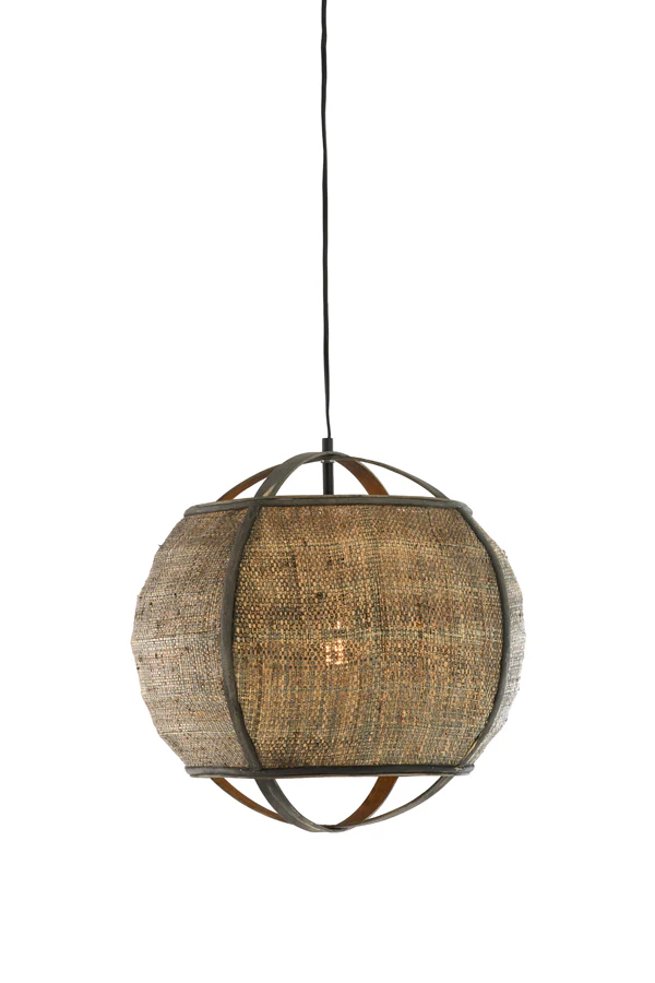 Hanging lamp 41x39 cm BOZONA rattan brown-grey - Image 7
