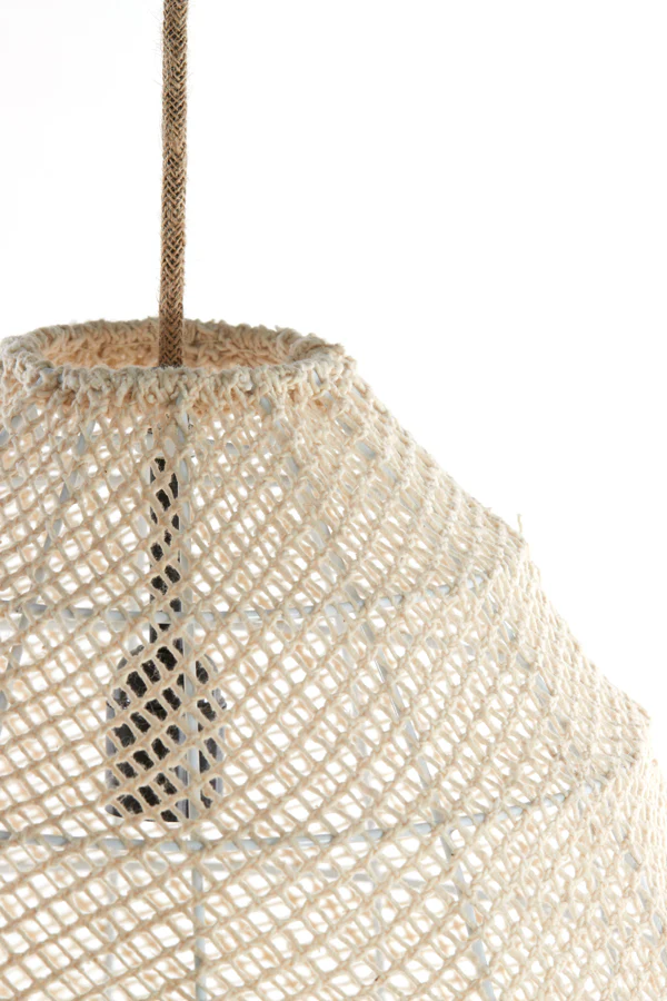 Hanging lamp 42x42 cm MAKASSAR silk cream - Image 3