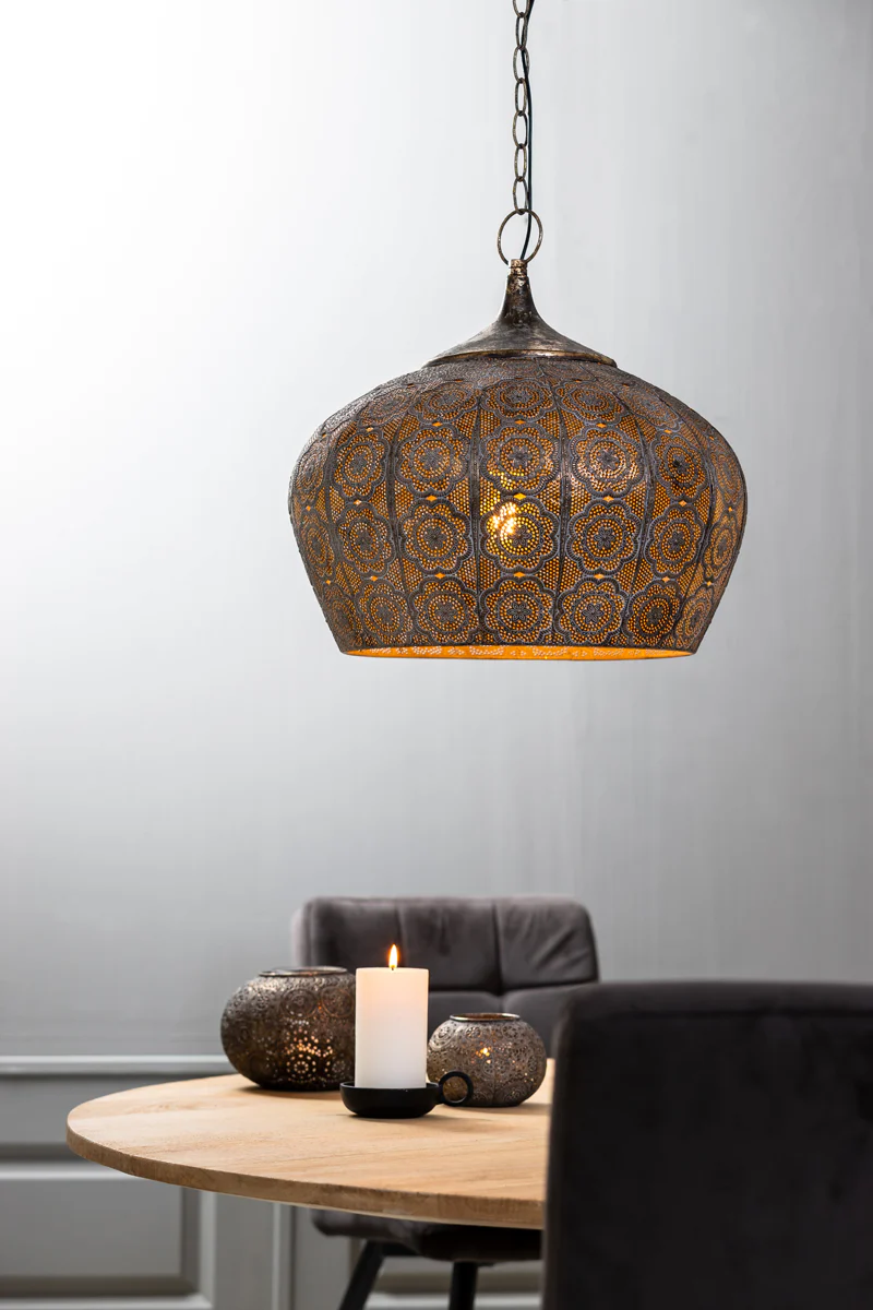 Hanging lamp 43,5x40,5 cm EMINE brown gold - Image 4