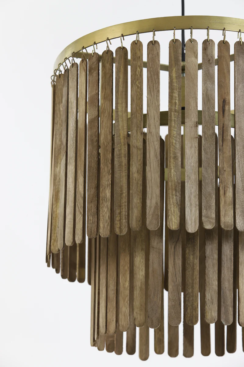 Hanging lamp 45x43 cm GULARO wood brown+bronze - Image 5