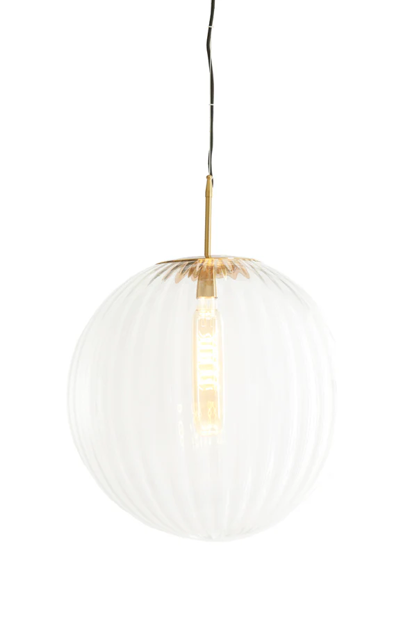 Hanging lamp 48 cm MAGDALA glass clear+gold - Image 7