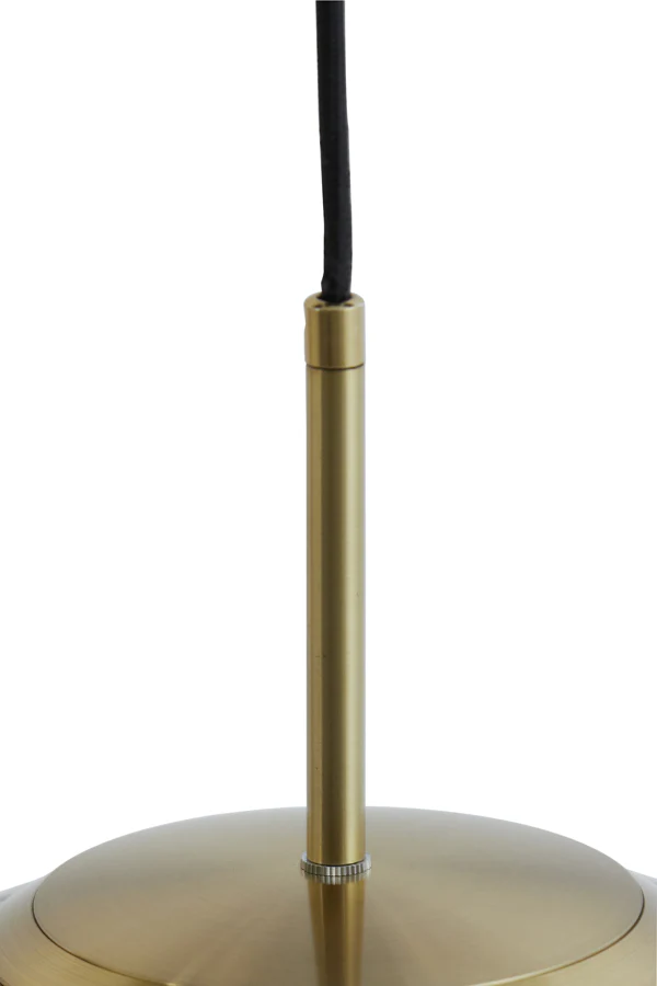 Hanging lamp 48 cm MAGDALA glass light grey+gold - Image 3