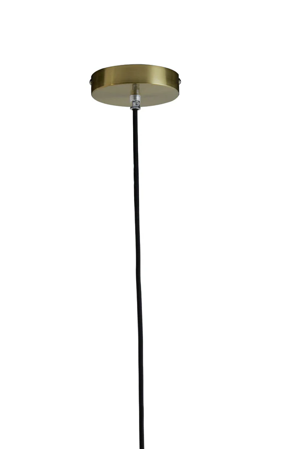 Hanging lamp 48 cm MAGDALA glass light grey+gold - Image 4