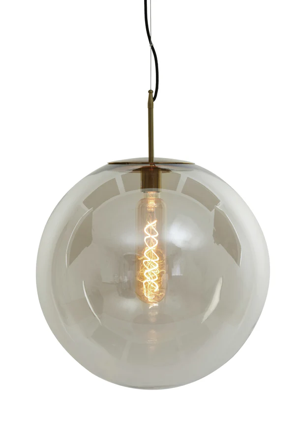 Hanging lamp 48 cm MEDINA antique bronze+glass clear - Image 5