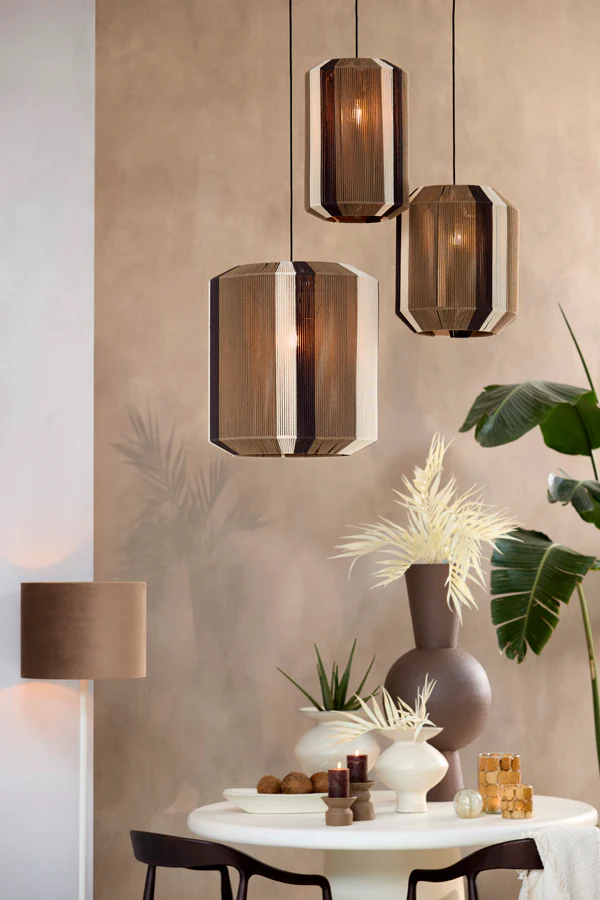Hanging lamp 48x55 cm KOZANA brown+cream+dark brown - Image 8