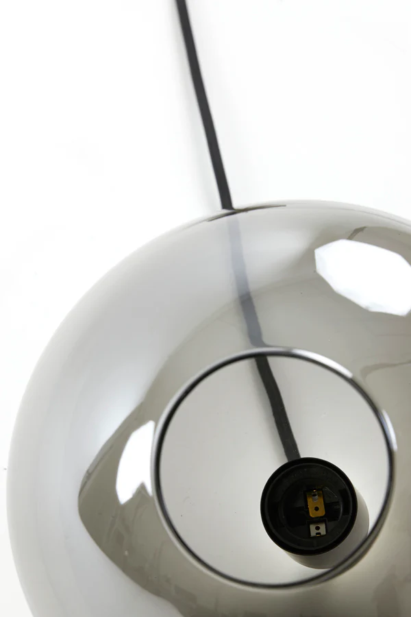 Hanging lamp 4L 114x20x120 cm SUBAR matt black+smoked glass - Image 5