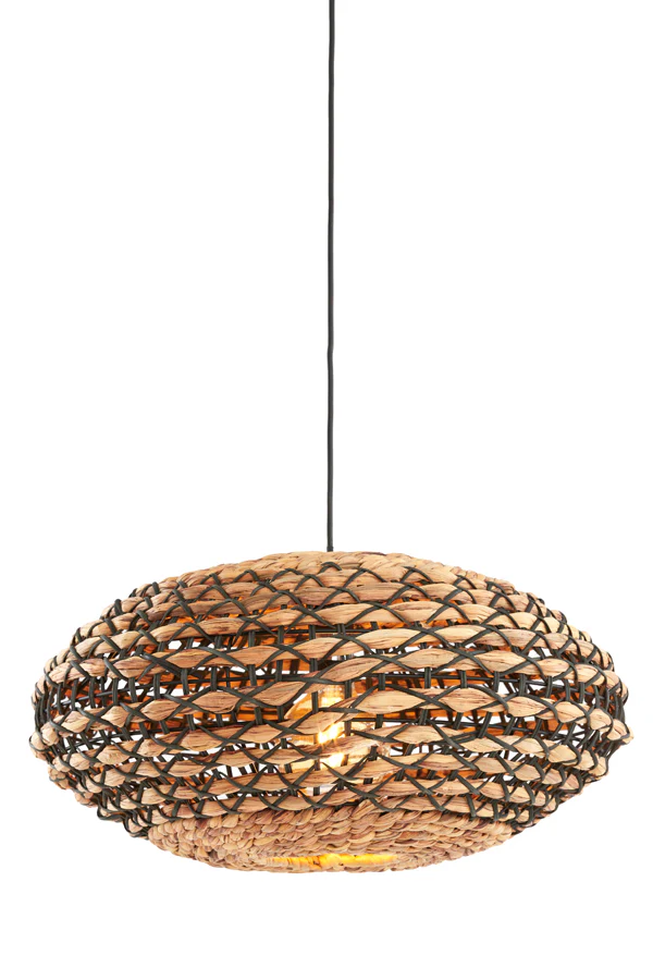 Hanging lamp 50x23,5 cm TRIPOLI rattan natural+black - Image 7