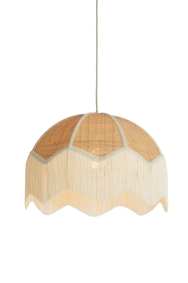 Hanging lamp 50x38 cm MALACIA raffia natural+cream - Image 6