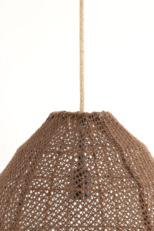 Hanging lamp 50x50 cm MAKASSAR silk chocolate brown - Image 4