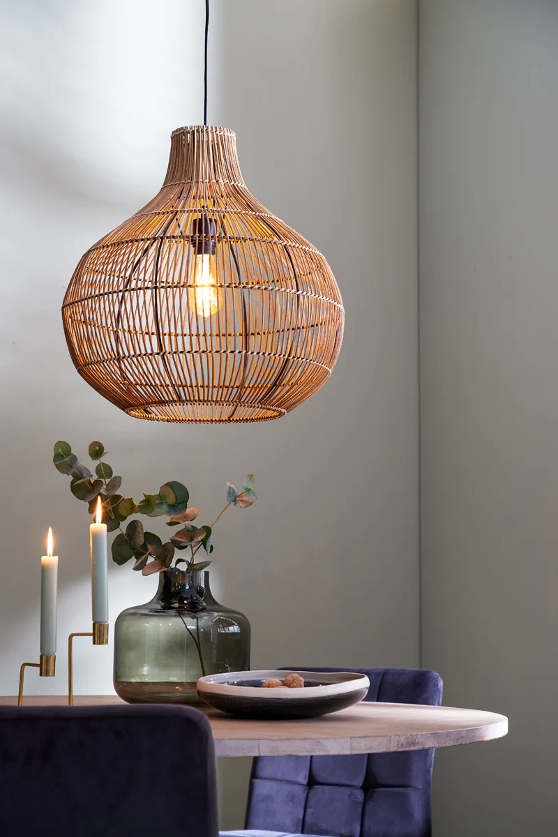 Hanging lamp 50x51,5 cm PACINO rattan dark brown - Image 3