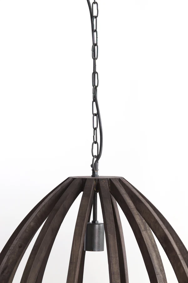 Hanging lamp 50x54 cm BARSIA wood dark brown - Image 3