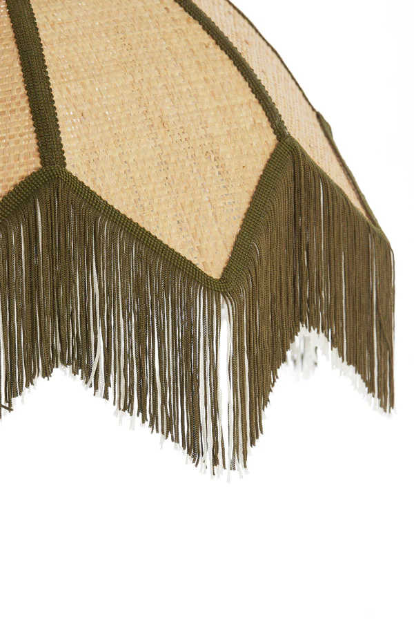 Hanging lamp 55x36,5 cm SULINA raffia natural+green - Image 5