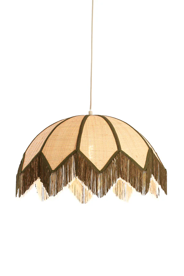 Hanging lamp 55x36,5 cm SULINA raffia natural+green - Image 7