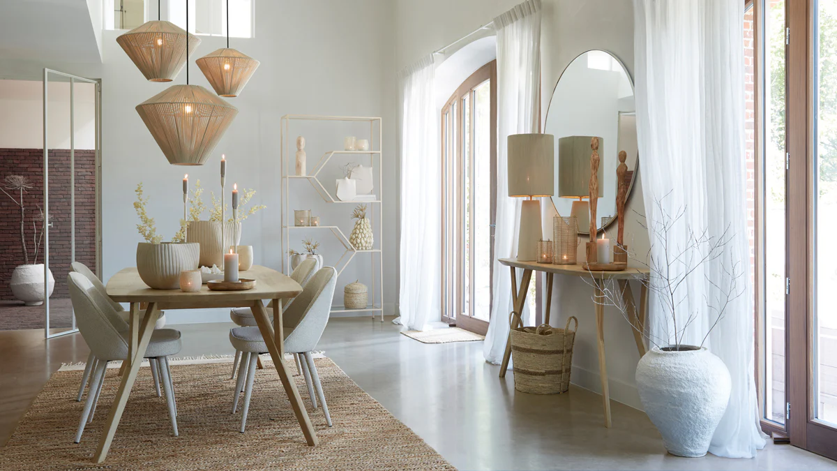 Hanging lamp 56x43 cm FELIDA cream - Image 8