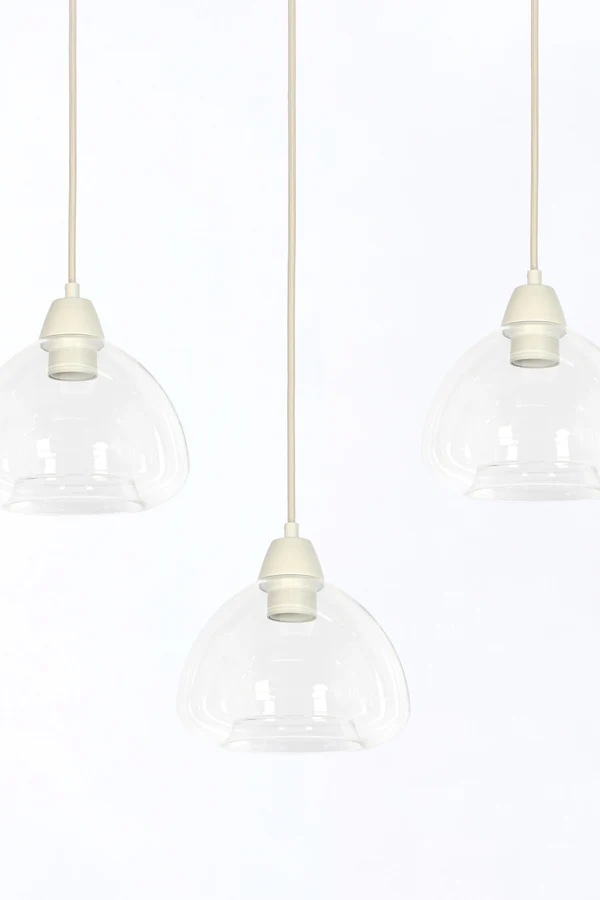 Hanging lamp 5L 104x19x14 cm BISHO glass clear+cream - Image 4