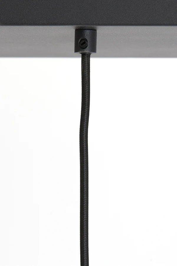 Hanging lamp 5L 110x22x32 cm LEKAR black+smoked glass - Image 3
