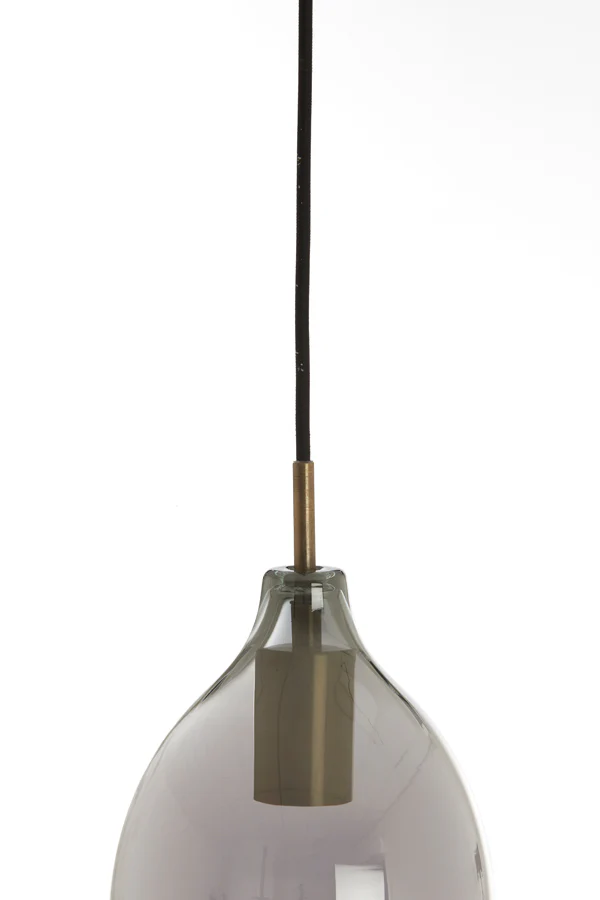 Hanging lamp 5L 45x36 cm LUKARO antique bronze+glass smoked - Image 3