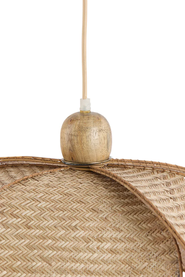 Hanging lamp 60,5x30,5 cm LAVRIO webbing natural+wood - Image 4