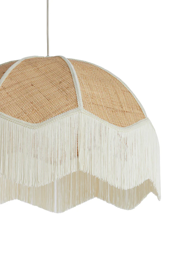 Hanging lamp 60x41 cm MALACIA raffia natural+cream - Image 5