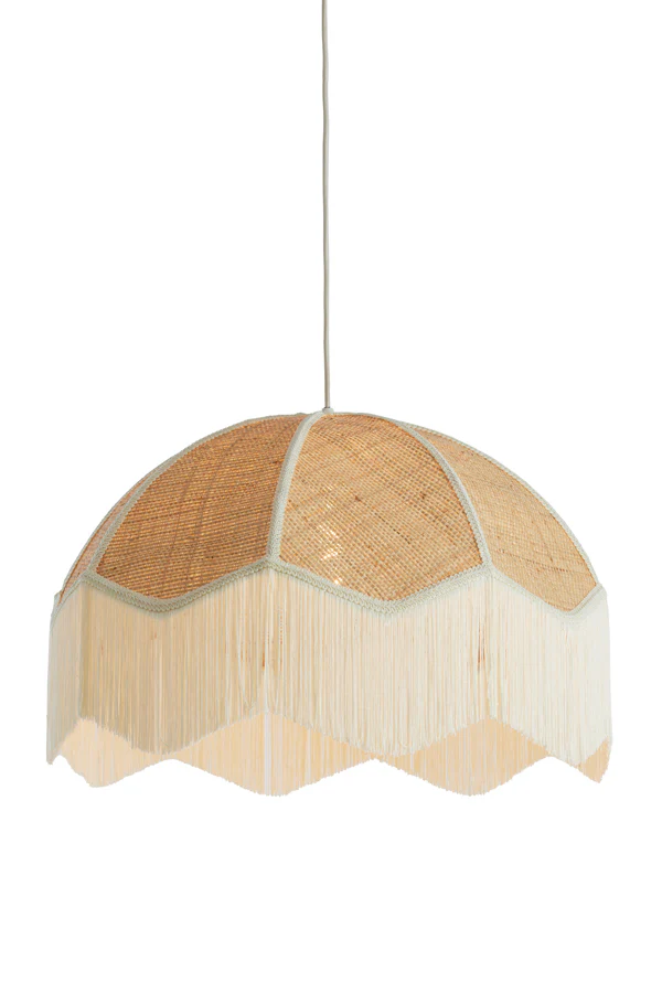 Hanging lamp 60x41 cm MALACIA raffia natural+cream - Image 6