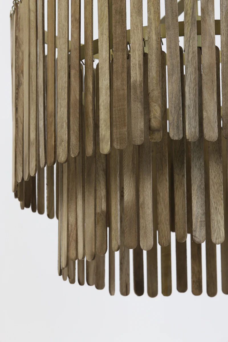 Hanging lamp 60x43 cm GULARO wood brown+bronze - Image 4