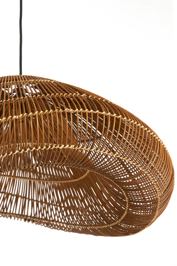 Hanging lamp 65x64x30,5 cm JANZUR rattan dark brown - Image 3
