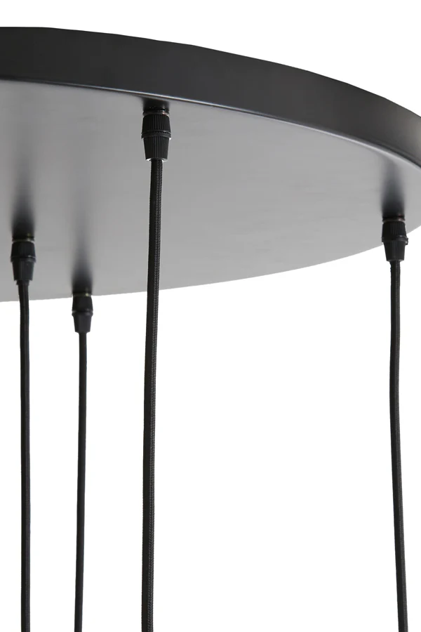 Hanging lamp 9L 83,5x79,5 cm LEKAR antiq bronze+smokd glass - Image 6