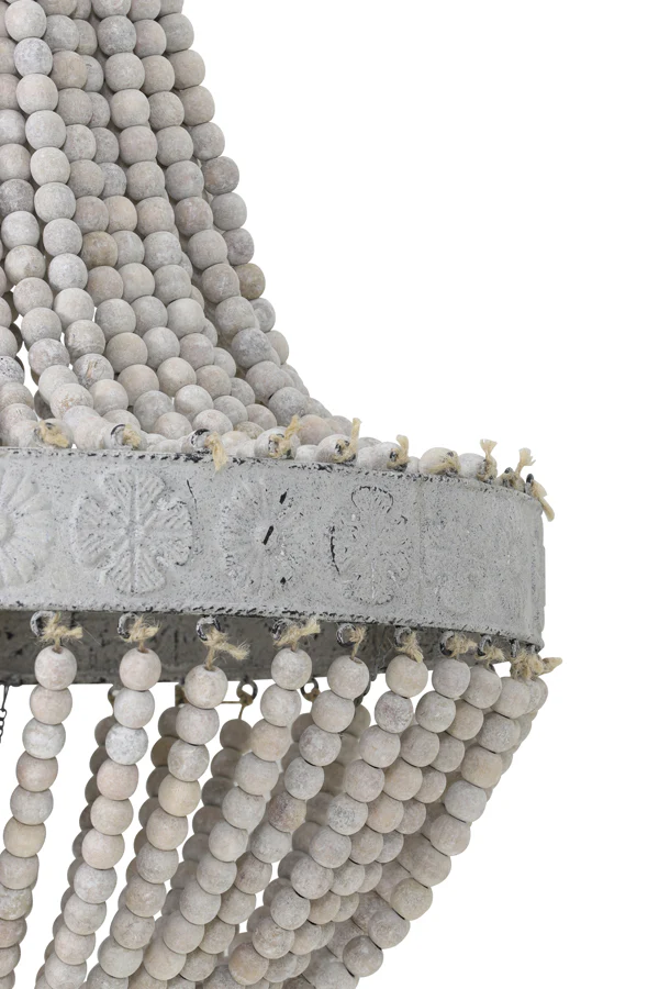 Hanging lamp beads 51x63 cm LUNA old white - Image 2