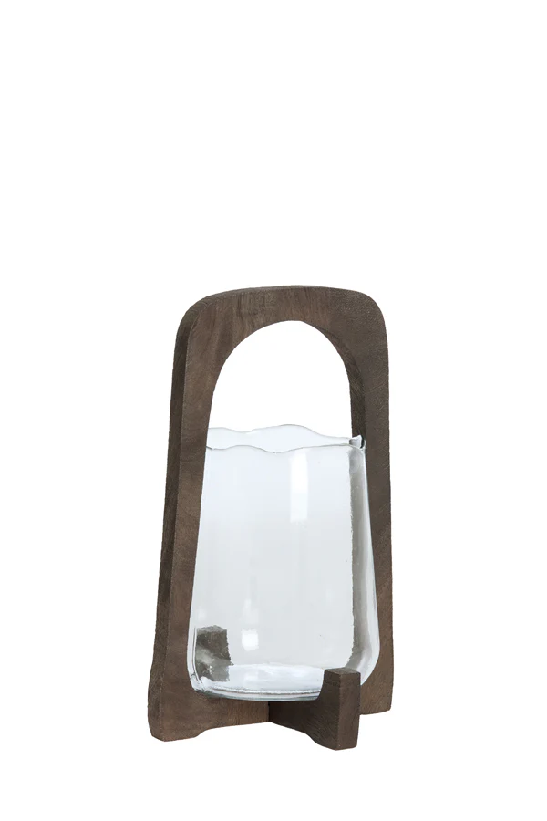 Hurricane 21,5x35 cm ANOSY glass clear+wood matt dark brown - Image 2