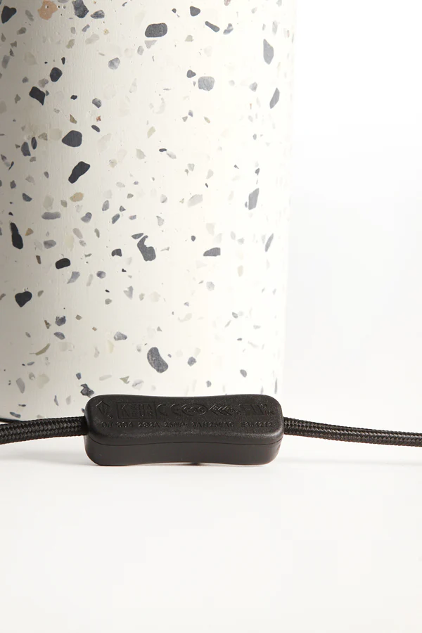 Lamp base 11,5x41 cm RANDY terrazzo white+matt black - Image 2