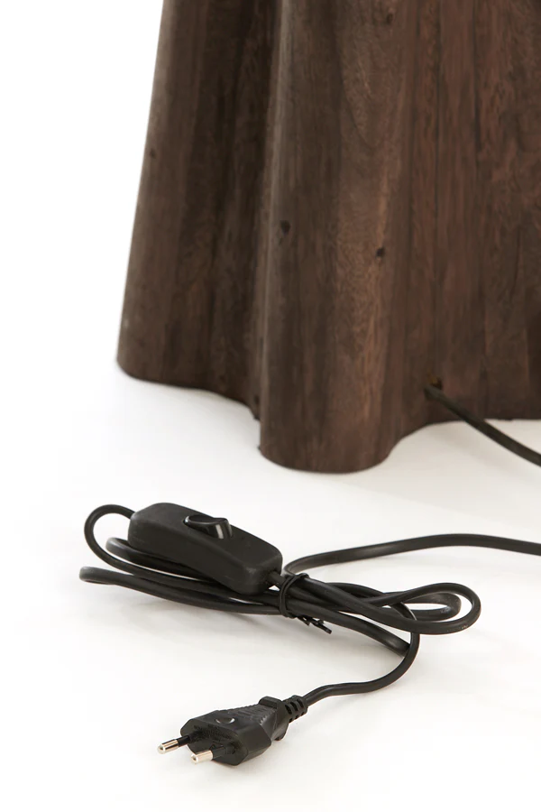 Lamp base 15x15x40 cm NAVELLI wood matt grey-brown - Image 5