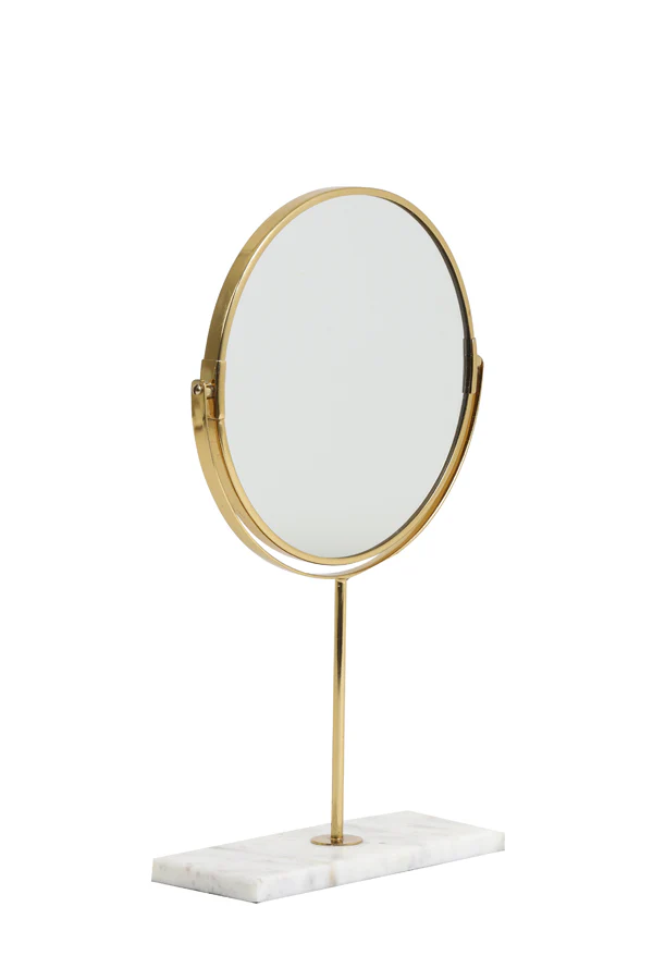 Mirror on base 24x9x40,5 cm RIESCO marble white-gold - Image 2