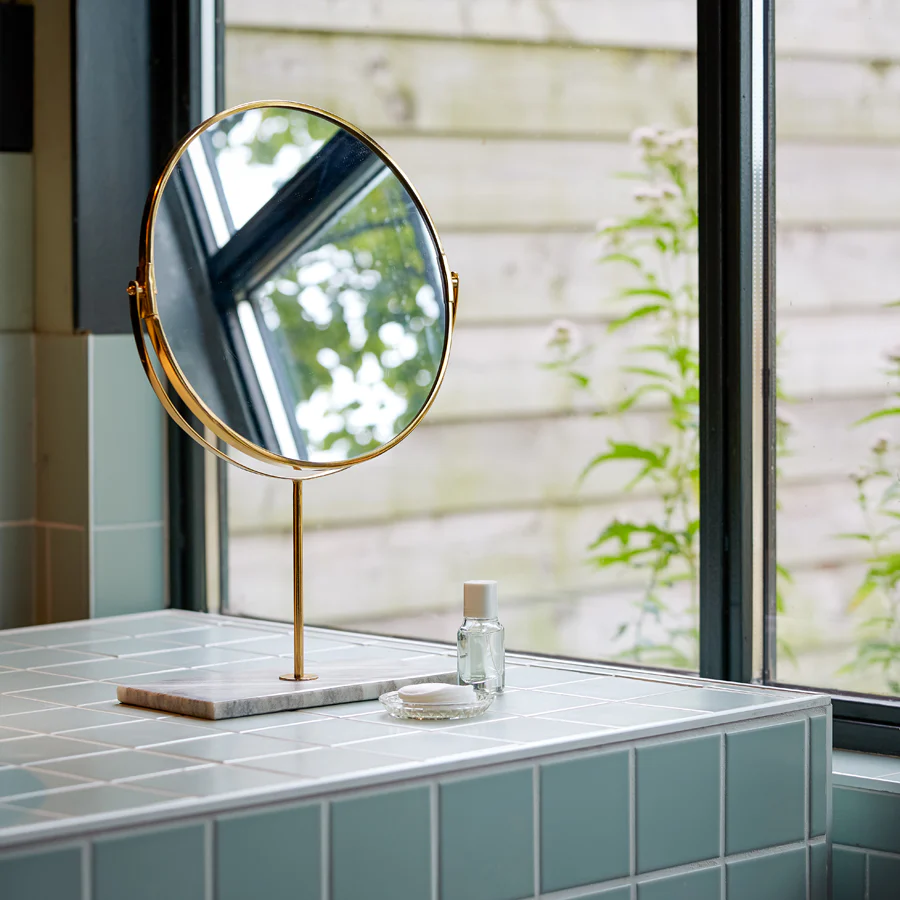 Mirror on base 24x9x40,5 cm RIESCO marble white-gold - Image 7