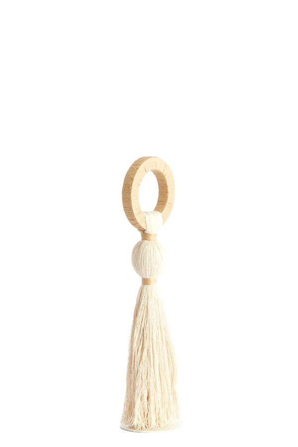 Ornament 11x47 cm YAVIZA cream+raffia natural - Image 2