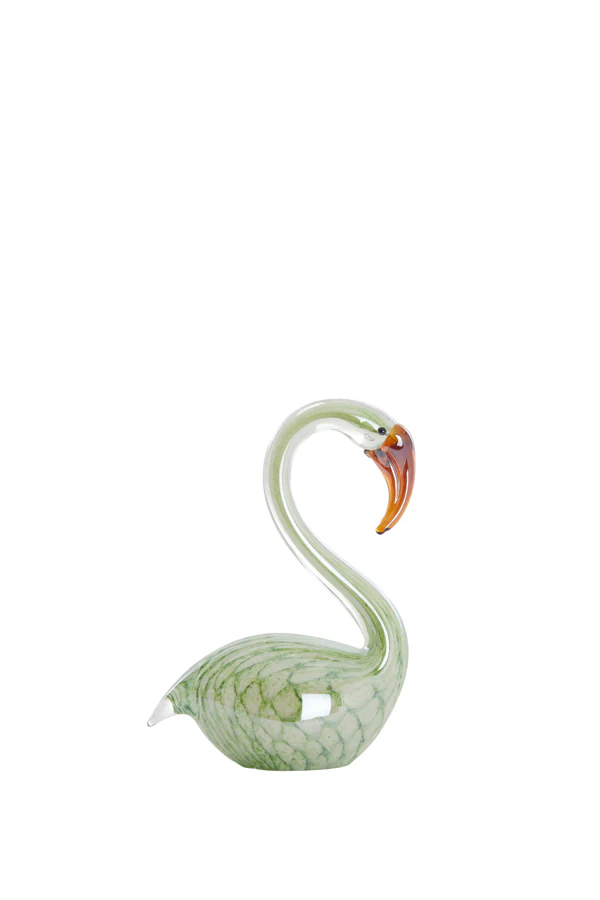 Ornament 12x7x17 cm SWAN glass green