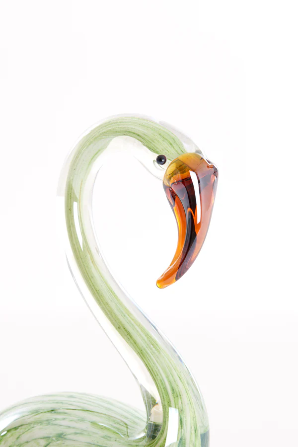 Ornament 12x7x17 cm SWAN glass green - Image 2