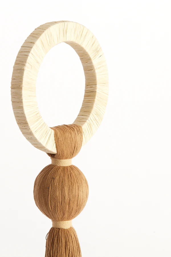 Ornament 14x62 cm YAVIZA ocher yellow+raffia cream - Image 3