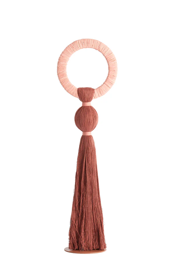 Ornament 14x62 cm YAVIZA terra+raffia light pink