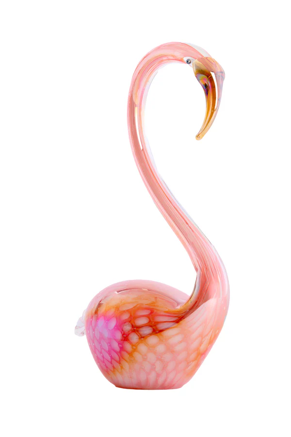 Ornament 17x9,5x29 cm SWAN glass orange - Image 2