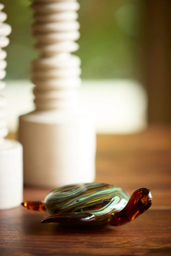Ornament 19x16x7 cm TURTLE glass amber+green - Image 3