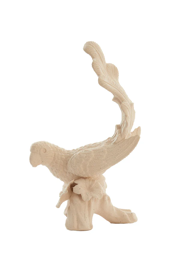 Ornament 21,5x17x35 cm BIRD ceramics matt cream