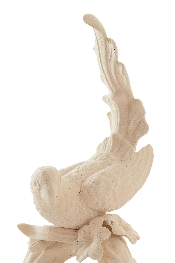 Ornament 21,5x17x35 cm BIRD ceramics matt cream - Image 3